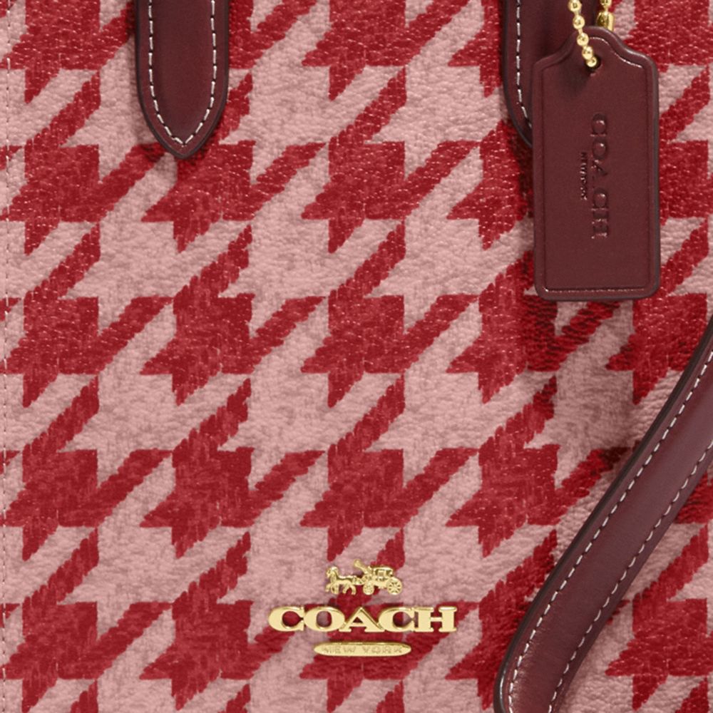 COACH®,Mini Tote With Houndstooth Print,,Detail View