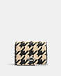 COACH®,MINI WALLET ON A CHAIN WITH HOUNDSTOOTH PRINT,Mixed Material,Mini,Silver/Cream/Black,Front View