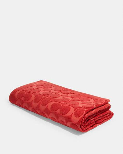 COACH®,SIGNATURE TERRY TOWEL,Tangerine,Front View