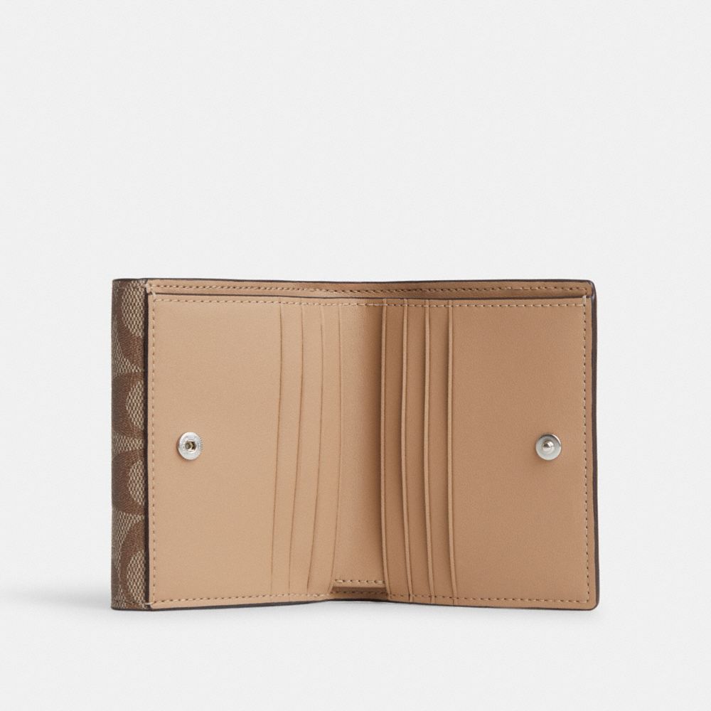 Top Zip Short Wallet - Beige