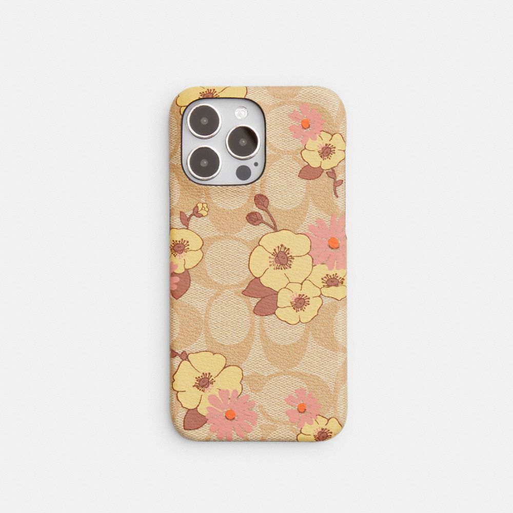 Iphone 14 Pro Max Case In Signature Canvas With Floral Print