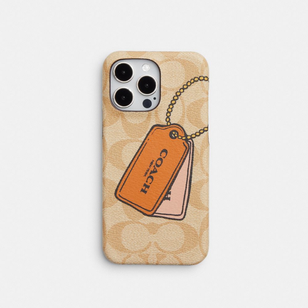 COACH® | Iphone 14 Pro Max Case In Signature Canvas With Trompe L