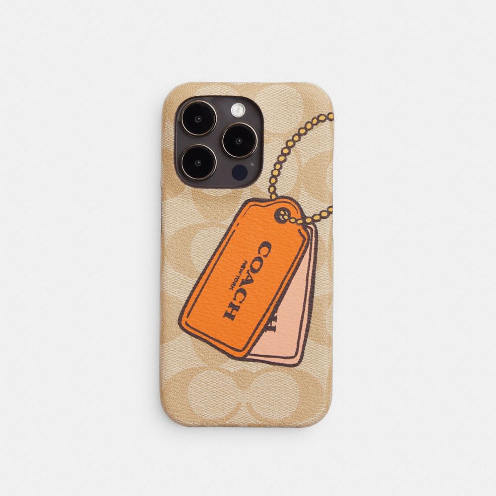 COACH Iphone 14 Pro Case In Signature Canvas With Trompe L oeil