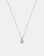 COACH®,SIGNATURE PAVÉ NECKLACE,Plated Brass,Silver & Clear,Front View