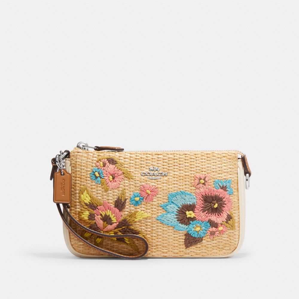 Heart Floral Print Nolita 19 Wristlet