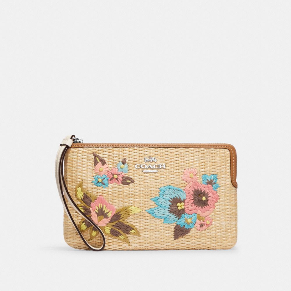 Embroidered wristlet hot sale