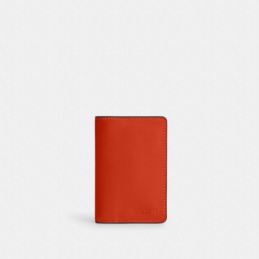 COACH®,Id Wallet,Leather,Bi Fold,Casual,Red,Front View