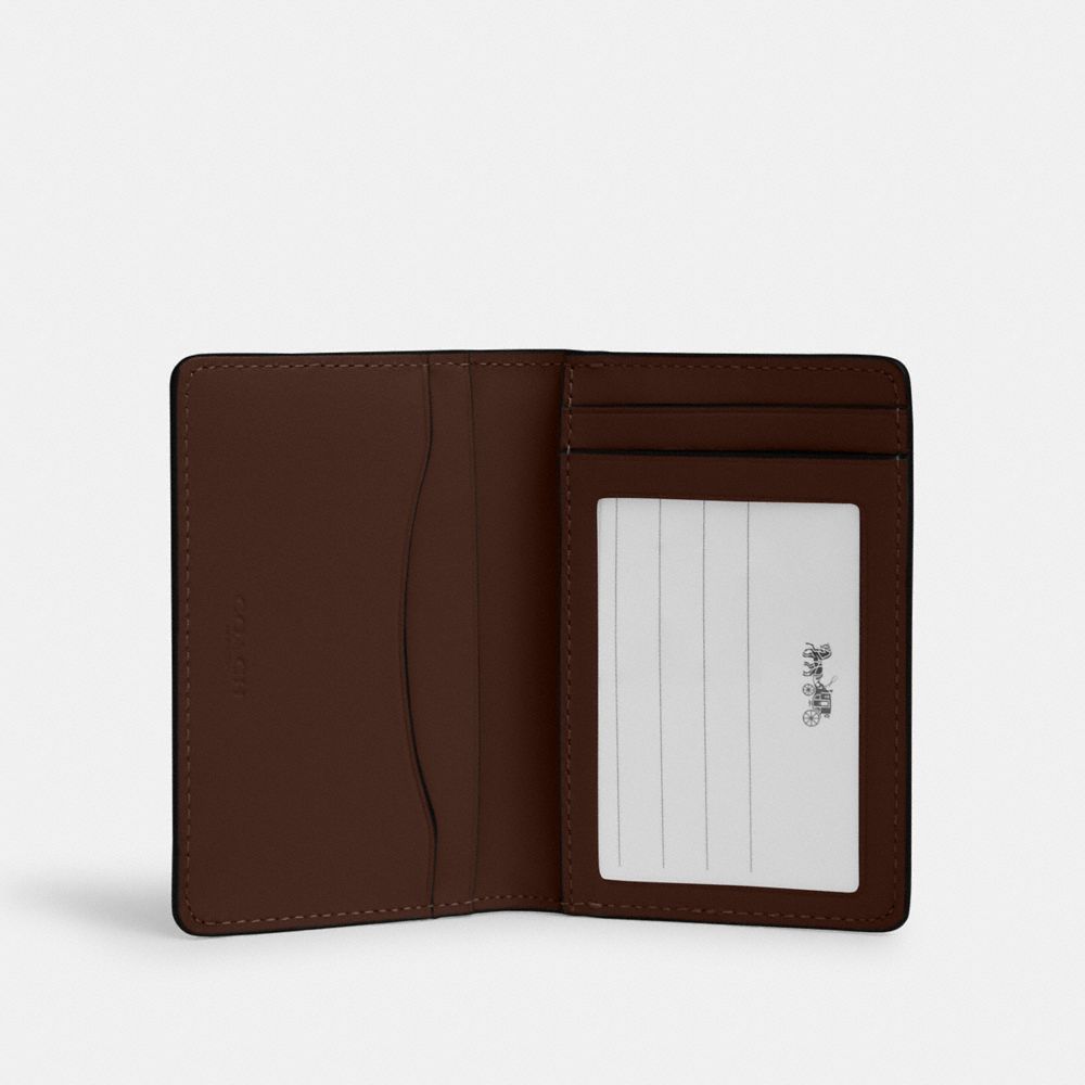 COACH®,PORTEFEUILLE AVEC FENÊTRE POUR PIÈCE D’IDENTITÉ,Cuir lisse,Érable,Inside View,Top View