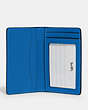 COACH®,ID WALLET,Leather,Gunmetal/Bright Blue,Inside View,Top View