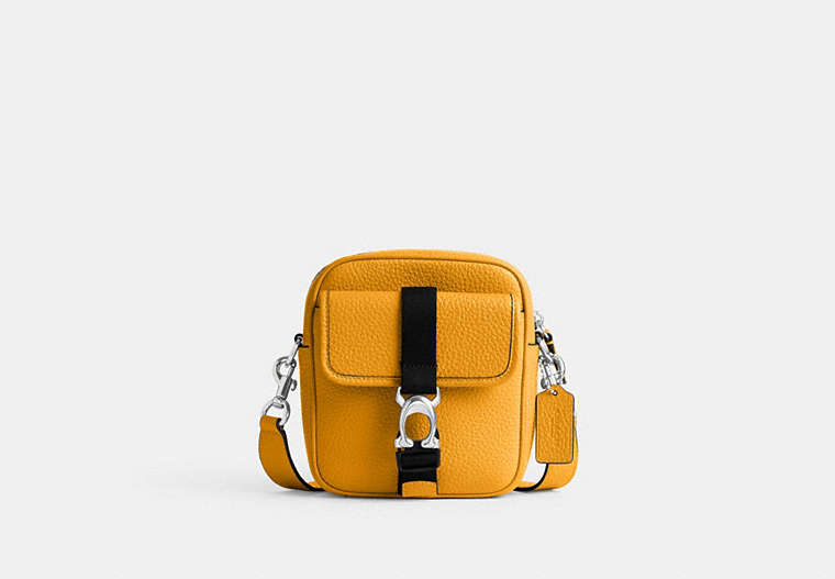 COACH®,BECK CROSSBODY,Pebble Leather,Buttercup,Front View image number 0