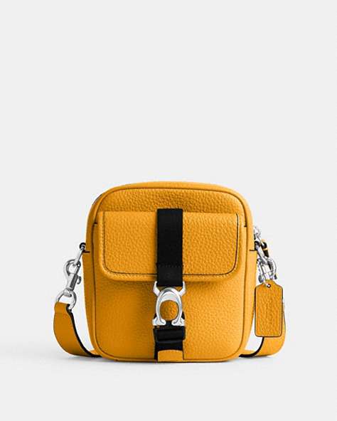 COACH®,BECK CROSSBODY,Pebble Leather,Buttercup,Front View