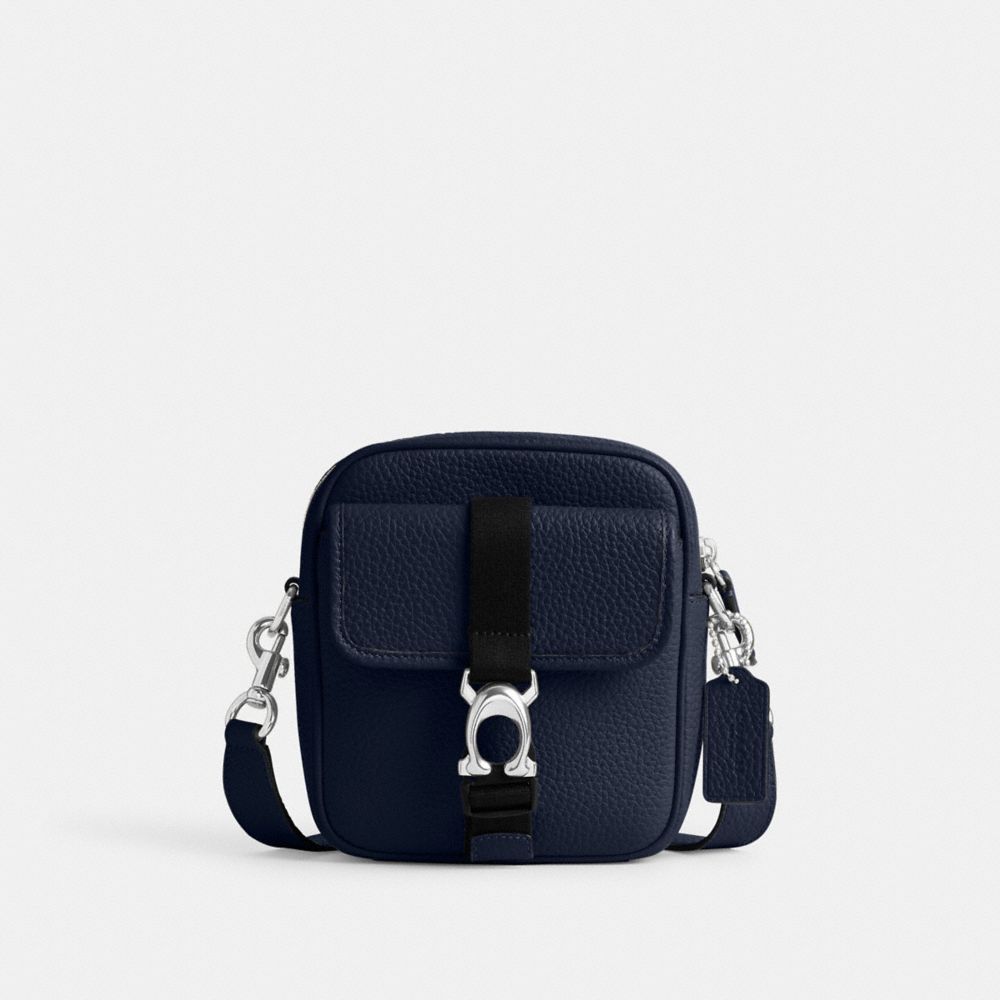 COACH®,BECK CROSSBODY,Pebble Leather,Small,Deep Blue,Front View image number 0