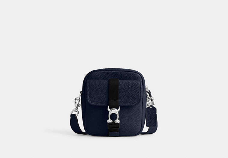 COACH®,BECK CROSSBODY,Pebble Leather,Small,Deep Blue,Front View