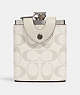 COACH®,FLASK IN SIGNATURE LEATHER,Leather,Mini,Black Antique Nickel/Chalk/Steam,Front View