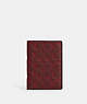 COACH®,PASSPORT CASE IN SIGNATURE LEATHER,Leather,Gunmetal/Wine Multi,Front View