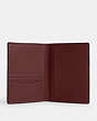 COACH®,PASSPORT CASE IN SIGNATURE LEATHER,Leather,Gunmetal/Wine Multi,Inside View,Top View
