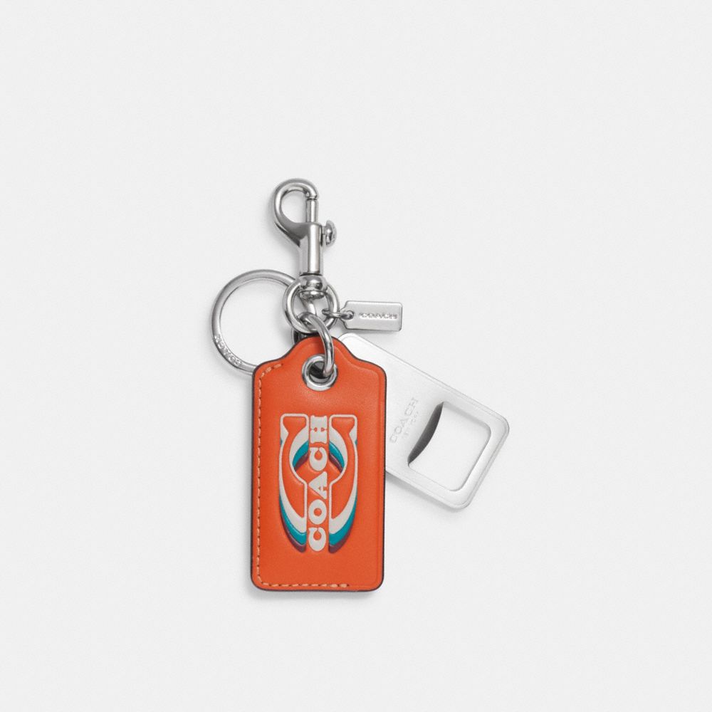 COACH®  Bottle Opener Key Fob In Signature Canvas