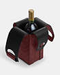 COACH®,WINE CARRIER IN SIGNATURE LEATHER,Leather,Medium,Gunmetal/Wine Multi,Inside View,Top View