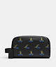 COACH®,SMALL TRAVEL KIT WITH SURFING CROCODILE PRINT,Print Fabric,Small,Gunmetal/Black Multi,Front View