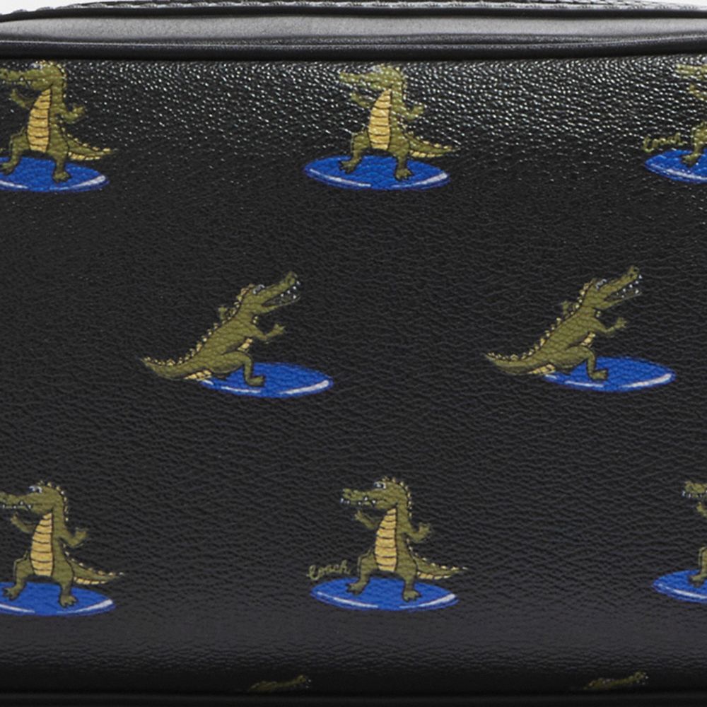 COACH®,Small Travel Kit With Surfing Crocodile Print,,Detail View
