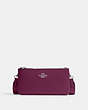 COACH®,DOUBLE ZIP CROSSBODY,Leather,Mini,Silver/Deep Berry,Front View