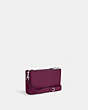 COACH®,DOUBLE ZIP CROSSBODY,Leather,Mini,Silver/Deep Berry,Angle View