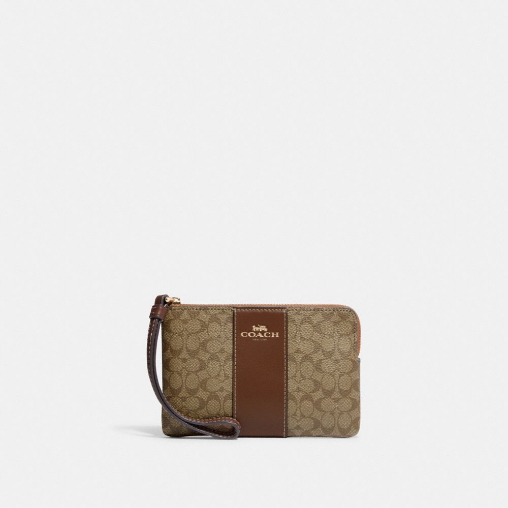 COACH® | Corner Zip Wristlet In Signature Canvas