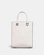 COACH®,TOTE 16 WITH SIGNATURE CANVAS DETAIL,Crossgrain Leather,Medium,Chalk,Back View