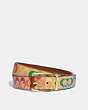 COACH®,ROLLER BUCKLE CUT-TO-SIZE REVERSIBLE BELT IN RAINBOW SIGNATURE CANVAS, 38MM,Signature Coated Canvas,Rainbow Signature,Front View