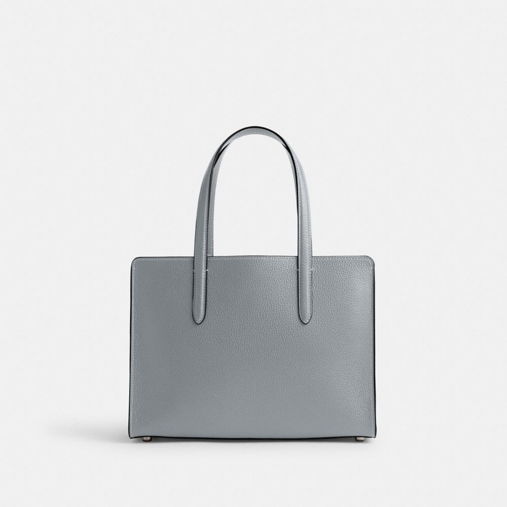 COACH®,CARTER CARRYALL BAG 28,Refined Pebble Leather,Medium,Silver/Grey Blue,Back View