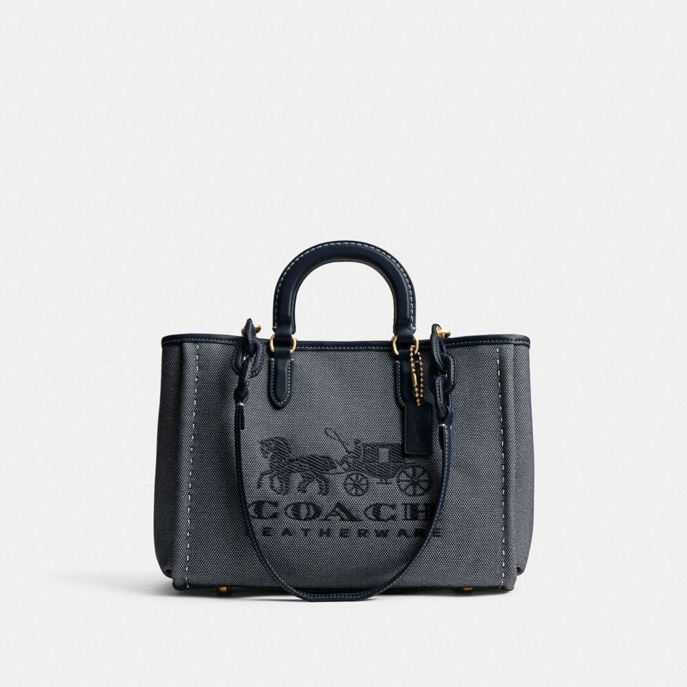 COACH®,リース トート 28,トートバッグ,ﾌﾞﾗｽ/ﾐｯﾄﾞﾅｲﾄ ﾈｲﾋﾞｰ