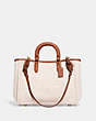 COACH®,REESE TOTE 28,canvas,Medium,Brass/Natural,Front View