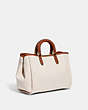 COACH®,REESE TOTE 28,canvas,Medium,Brass/Natural,Angle View