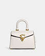 COACH®,SAMMY TOP HANDLE 21,Calf Leather,Small,Brass/Chalk,Front View