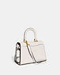 COACH®,SAMMY TOP HANDLE 21,Calf Leather,Small,Brass/Chalk,Angle View