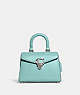 COACH®,SAMMY TOP HANDLE 21,Calf Leather,Small,Silver/Faded Blue,Front View