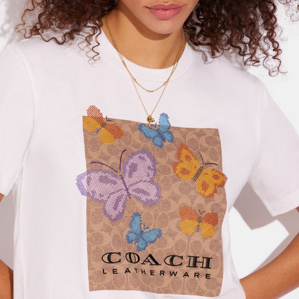 COACH CE889】コーチ 百貨店商品 レディース シグネチャーTシャツ