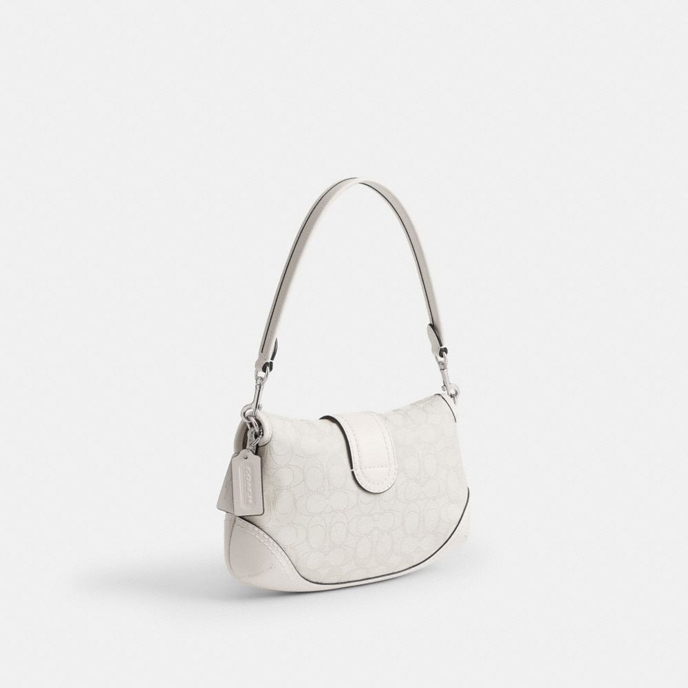 COACH®,SAC SOHO EN JACQUARD SIGNATURE,Jacquard,Or Patiné Clair/Craie Nuage,Angle View