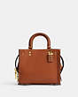 COACH®,ROGUE 20 WITH BRAID,Pebble Leather,Small,Brass/Burnished Amber,Front View