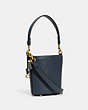 COACH®,DAKOTA BUCKET BAG 16,Glovetanned Leather,Medium,Brass/Denim,Angle View