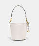 COACH®,DAKOTA BUCKET BAG 16,Glovetanned Leather,Medium,Brass/Chalk,Front View