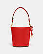 COACH®,DAKOTA BUCKET BAG 16,Glovetanned Leather,Medium,Brass/Sport Red,Front View