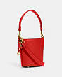 COACH®,DAKOTA BUCKET BAG 16,Glovetanned Leather,Medium,Brass/Sport Red,Angle View