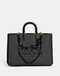 COACH®,REESE TOTE,canvas,X-Large,Brass/Black,Front View