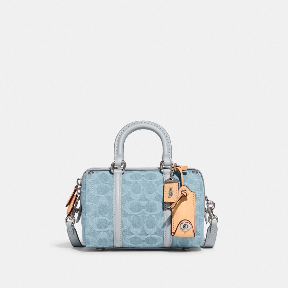 Buy the Coach Denim Mini Crossbody Satchel Blue