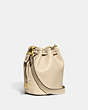 COACH®,CAMILA BUCKET BAG,Glovetanned Leather,Small,Brass/Ivory,Angle View