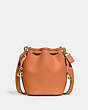 COACH®,CAMILA BUCKET BAG,Glovetanned Leather,Small,Brass/Faded Orange,Front View