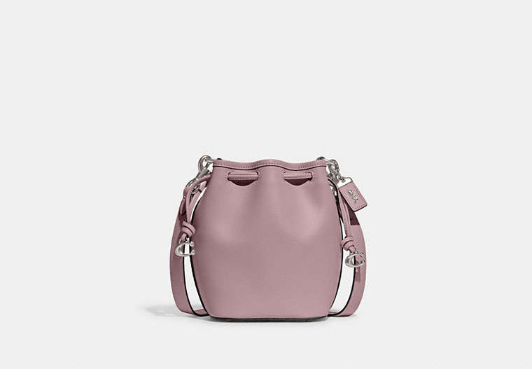 COACH®,CAMILA BUCKET BAG,Glovetanned Leather,Small,Silver/Faded Purple,Front View