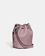 COACH®,CAMILA BUCKET BAG,Glovetanned Leather,Small,Silver/Faded Purple,Angle View