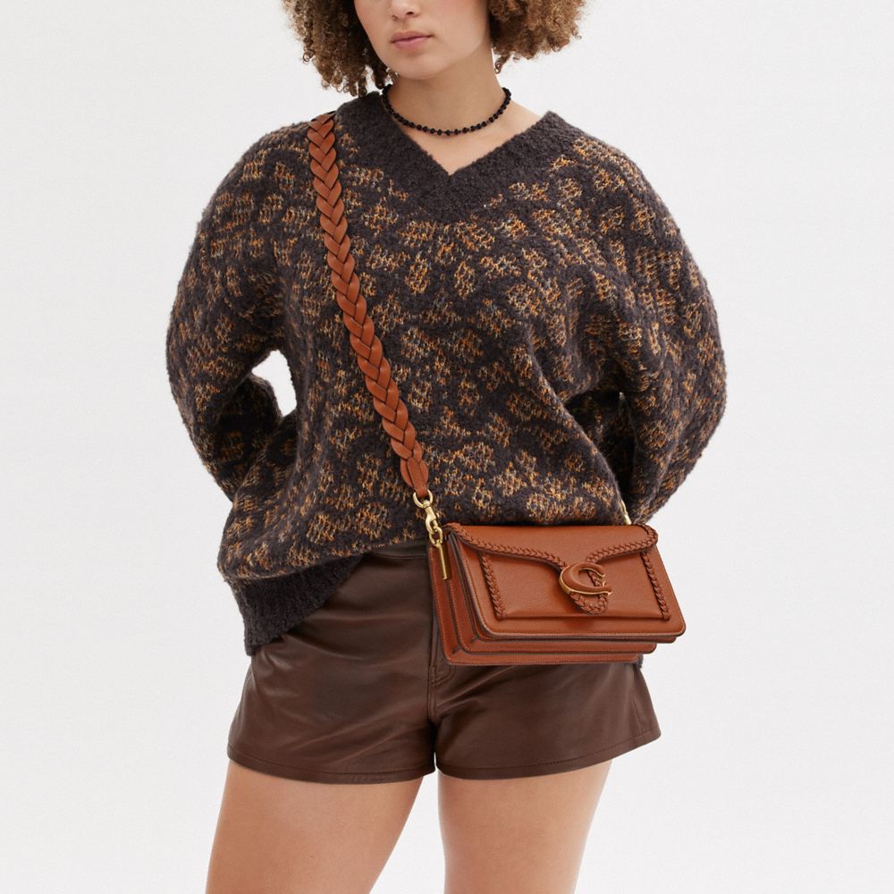 COACH®,SAC ÉPAULE TABBY 26 AVEC ÉLÉMENTS TRESSÉS,Cuir galet poli,Laiton/Ambre polie,Scale View